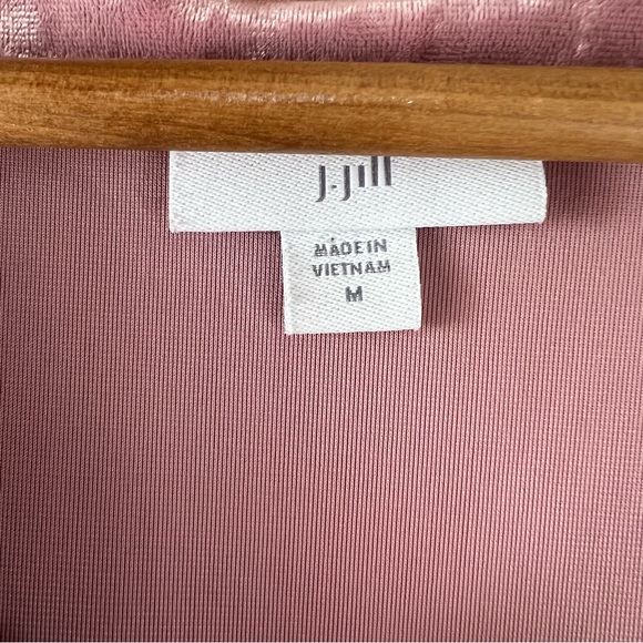 Sold | J. Jill Crushed Velvet Dusty Pink Long Sleeve Blouse Top M - Picture 8 of 10